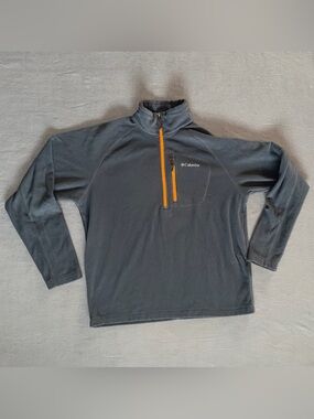 Columbia Dark Gray Quarter-Zip Pullover with Orange Zippers